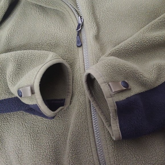 The North Face Men Large Fleece Jacket Full Zip Olive Green Black Outdoors Coat - Picture 6 of 8